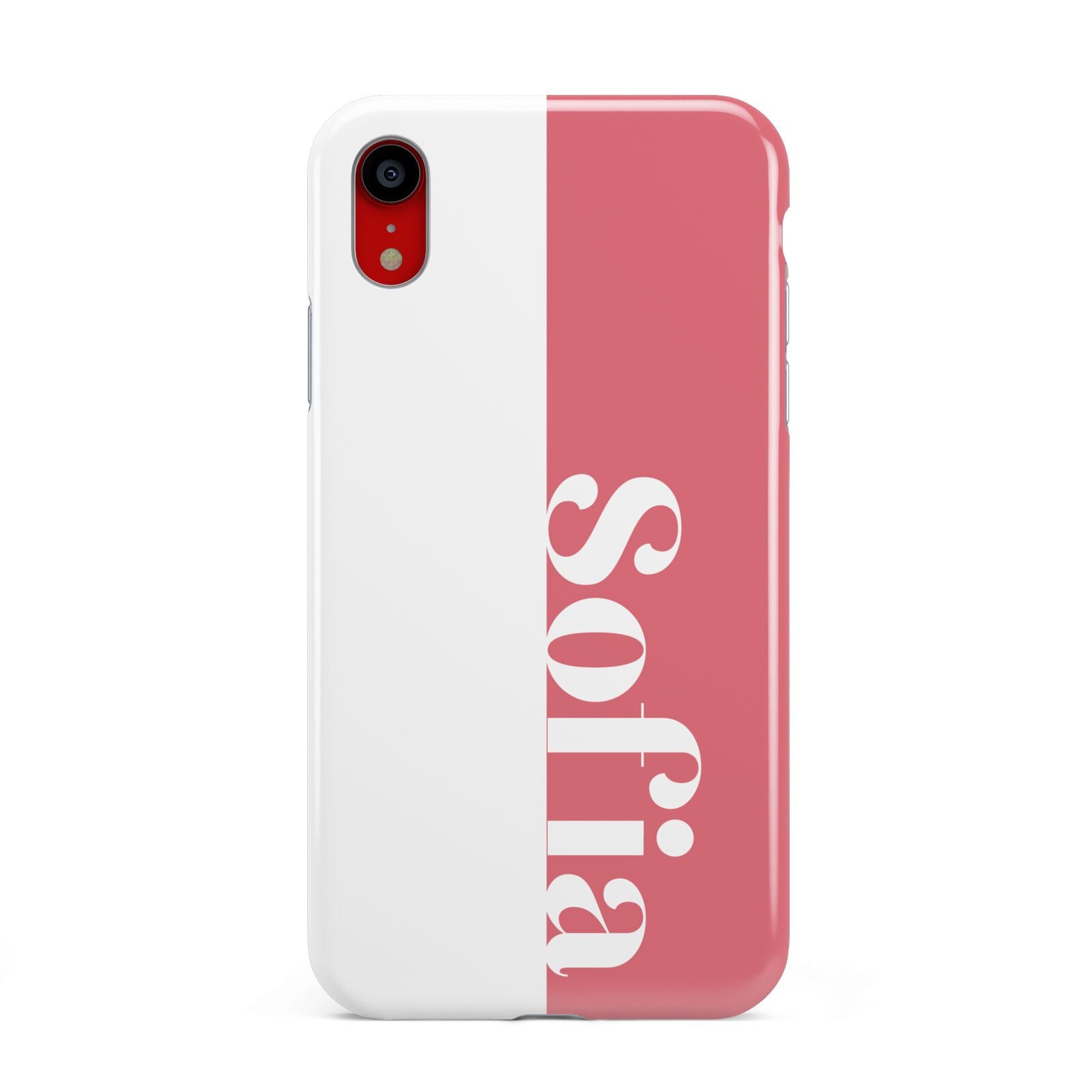 Pink White Personalised Apple iPhone XR Red 3D Tough Case