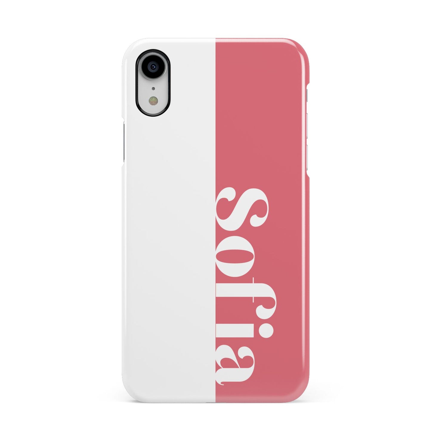 Pink White Personalised Apple iPhone XR White 3D Snap Case