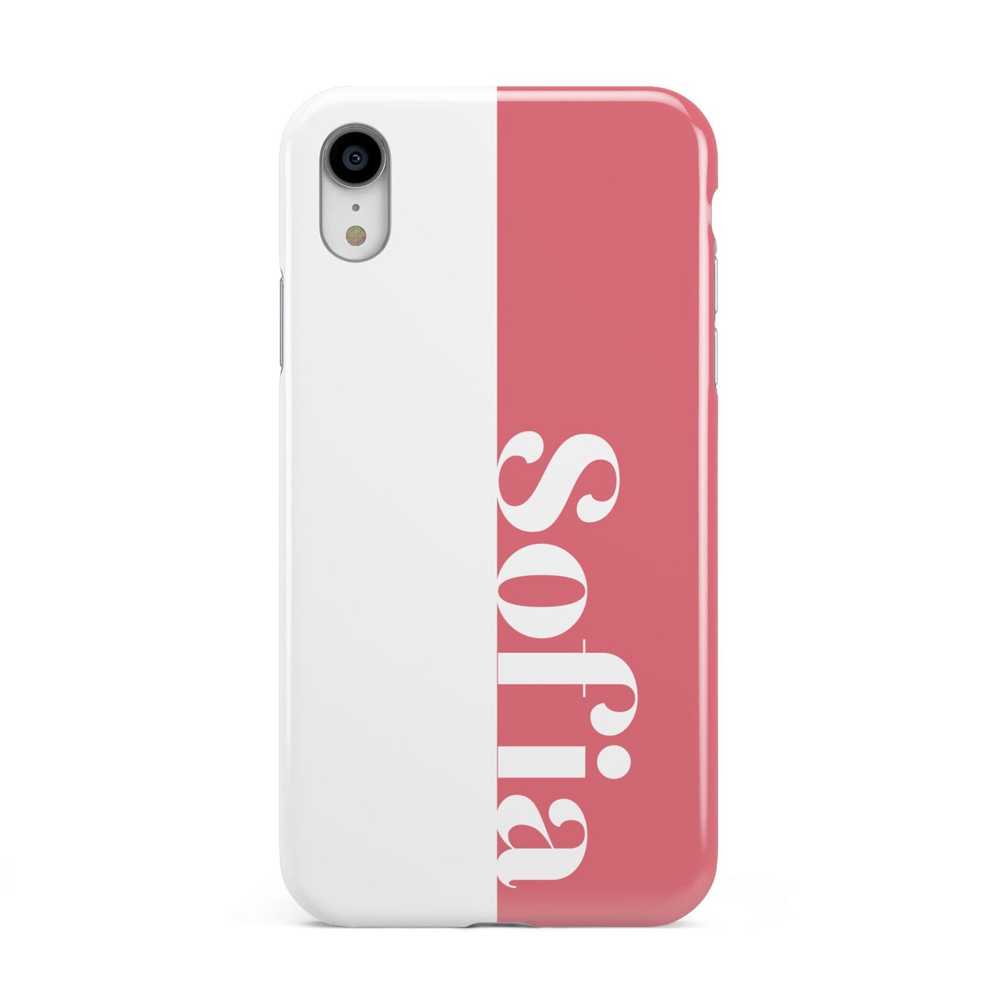 Pink White Personalised Apple iPhone XR White 3D Tough Case