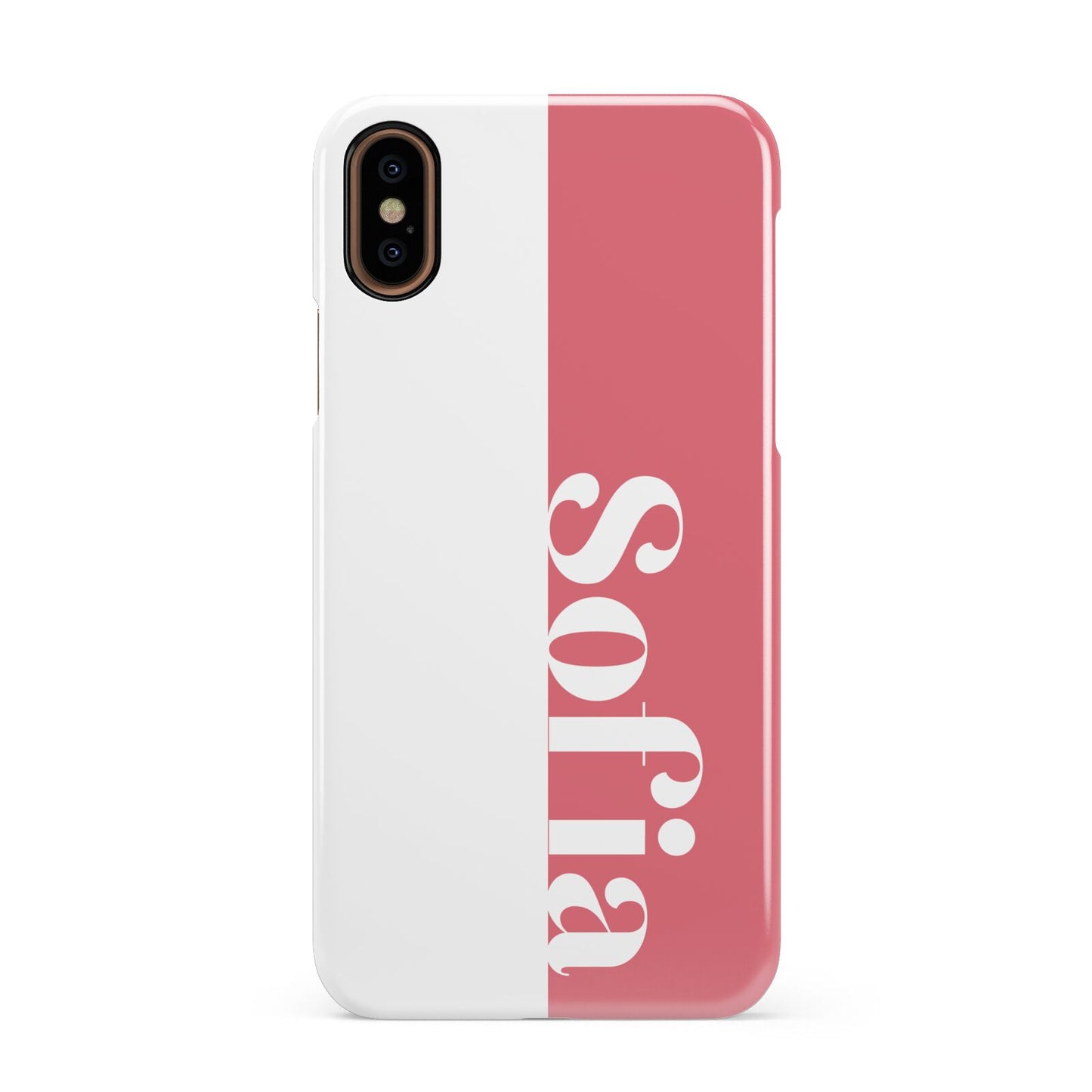 Pink White Personalised Apple iPhone XS 3D Snap Case