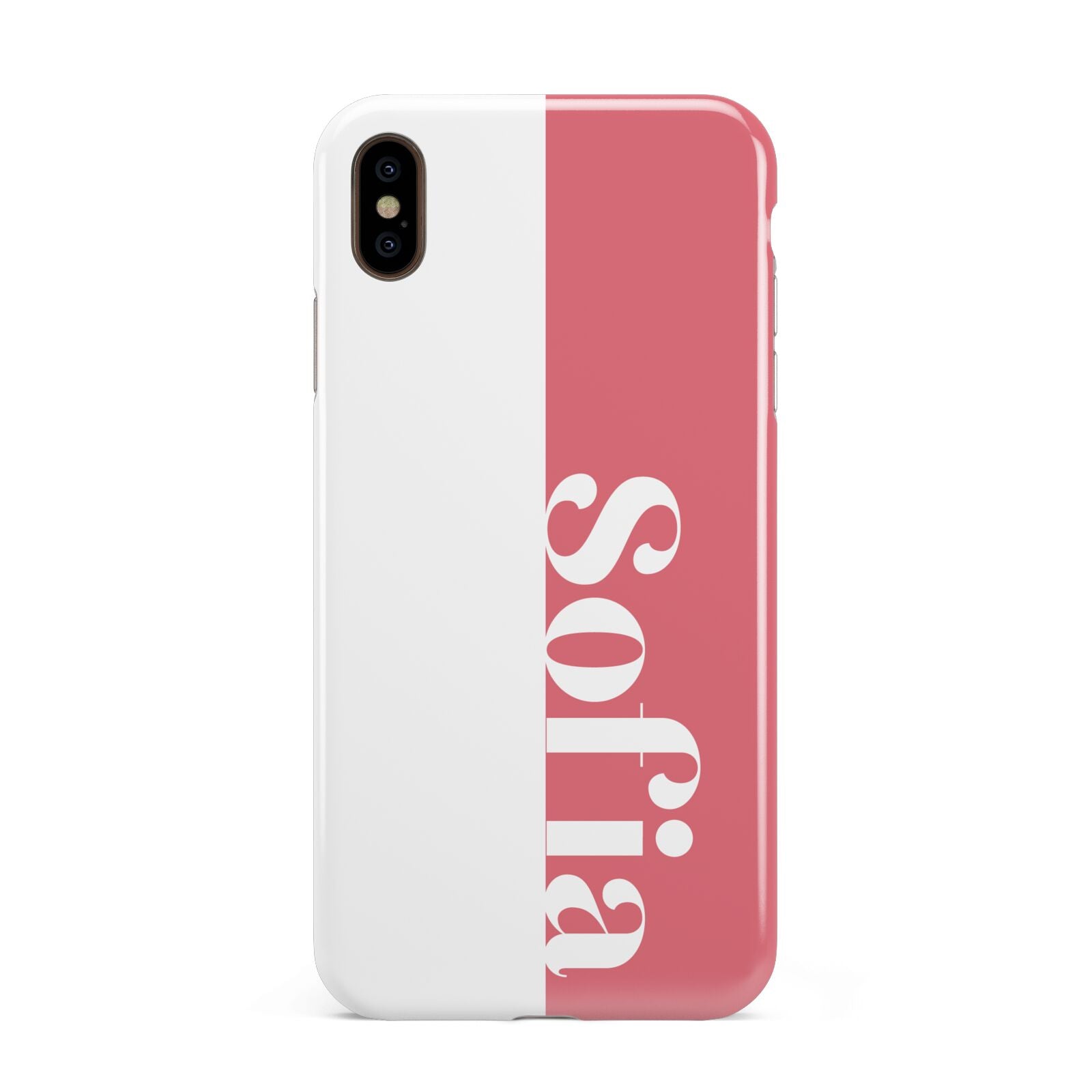 Pink White Personalised Apple iPhone Xs Max 3D Tough Case