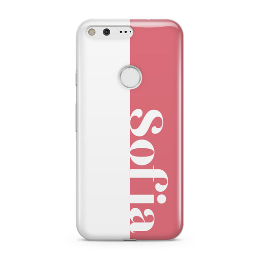 Pink White Personalised Google Pixel Case