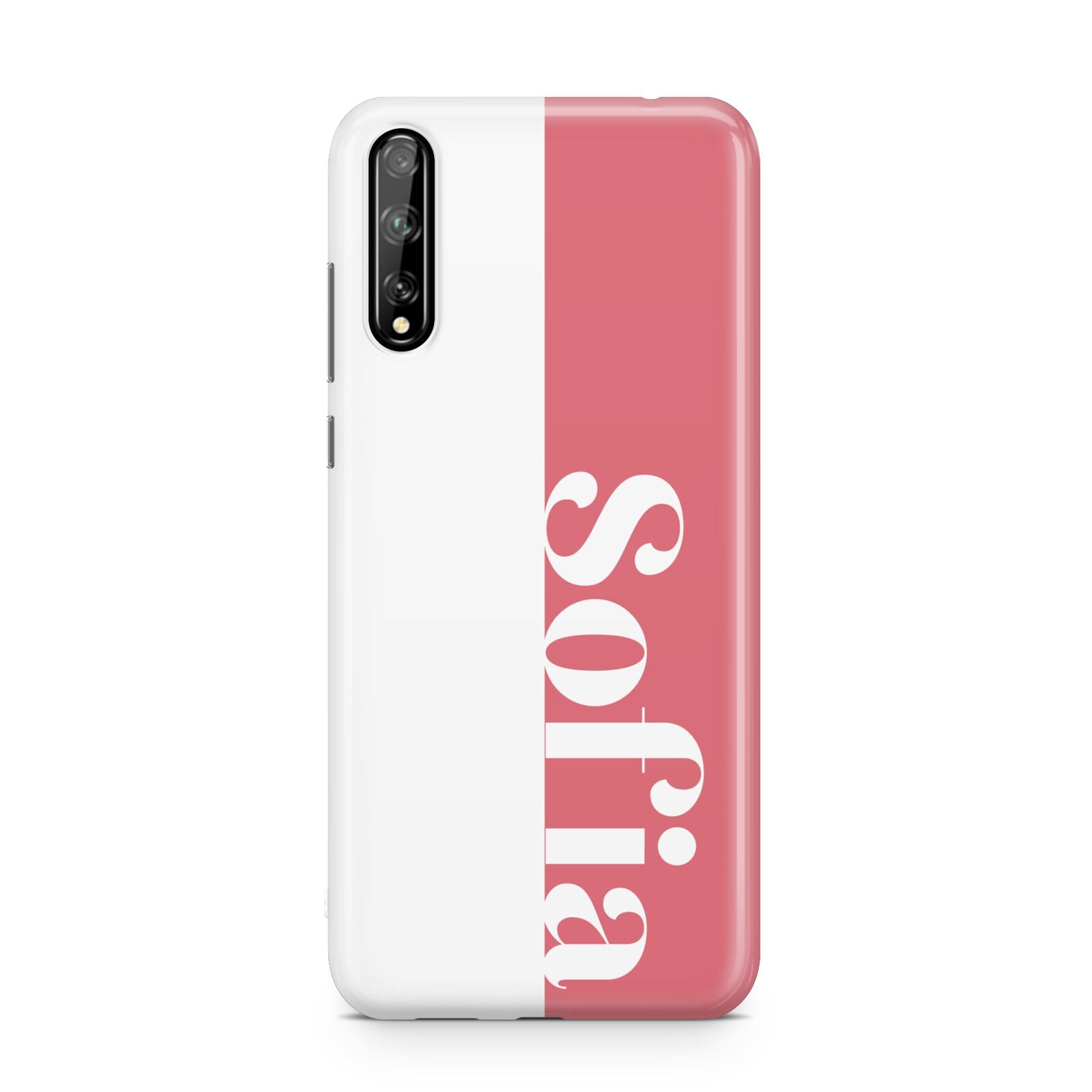 Pink White Personalised Huawei Enjoy 10s Phone Case