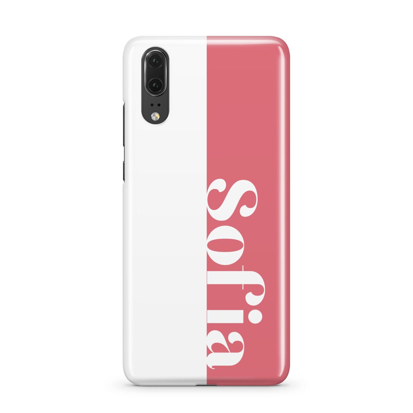 Pink White Personalised Huawei P20 Phone Case