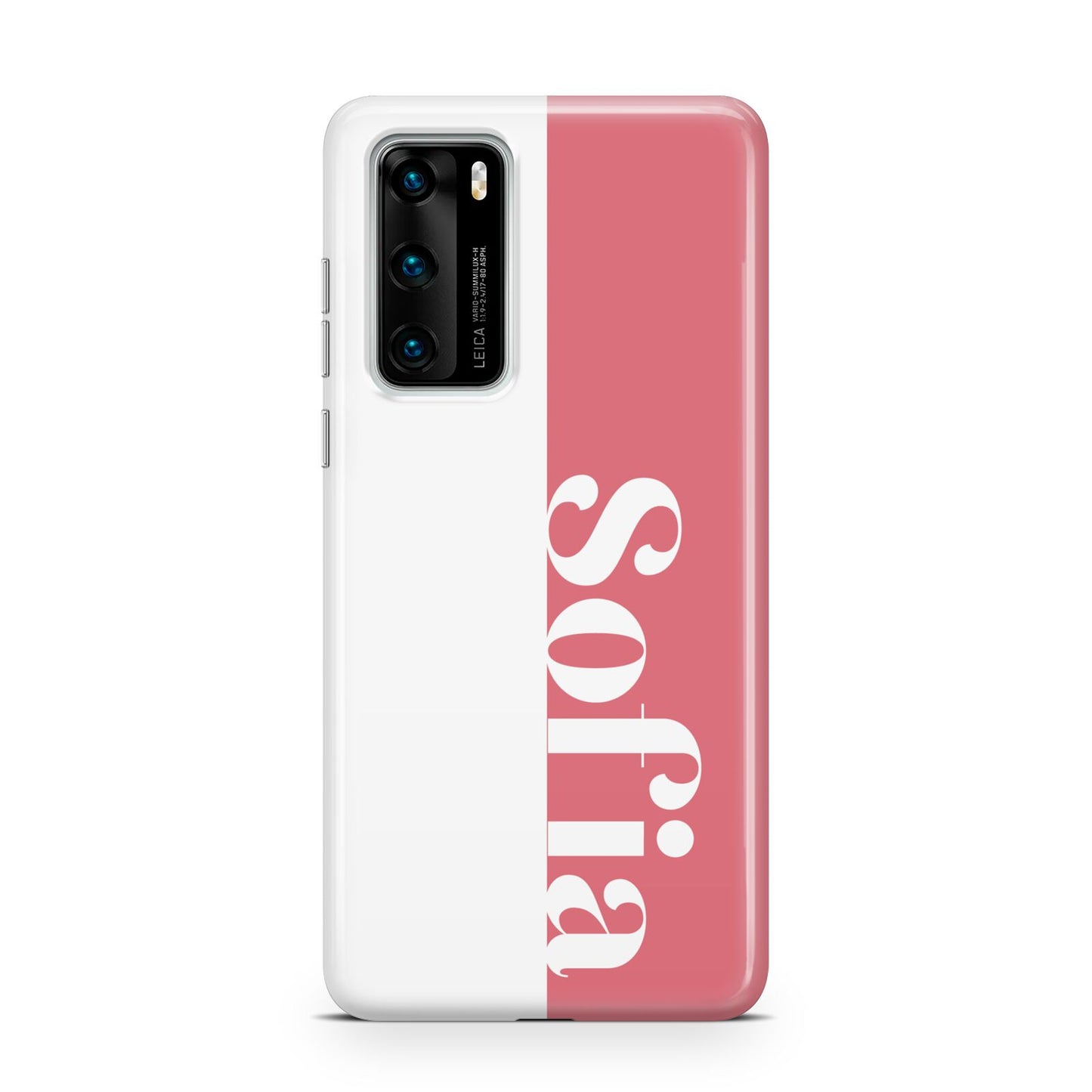 Pink White Personalised Huawei P40 Phone Case