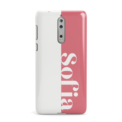 Pink White Personalised Nokia Case