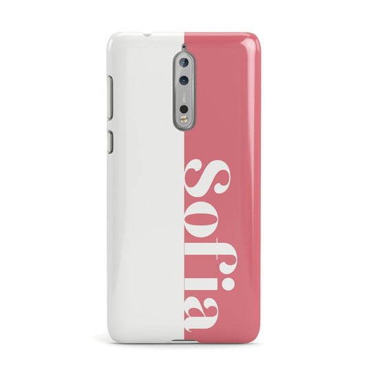 Pink White Personalised Nokia Case