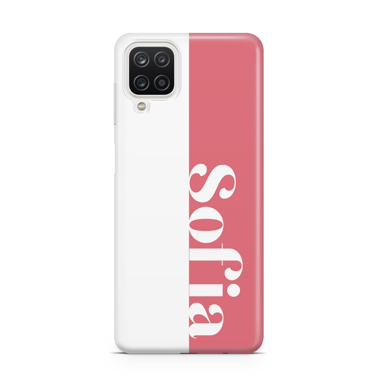 Pink White Personalised Samsung A12 Case