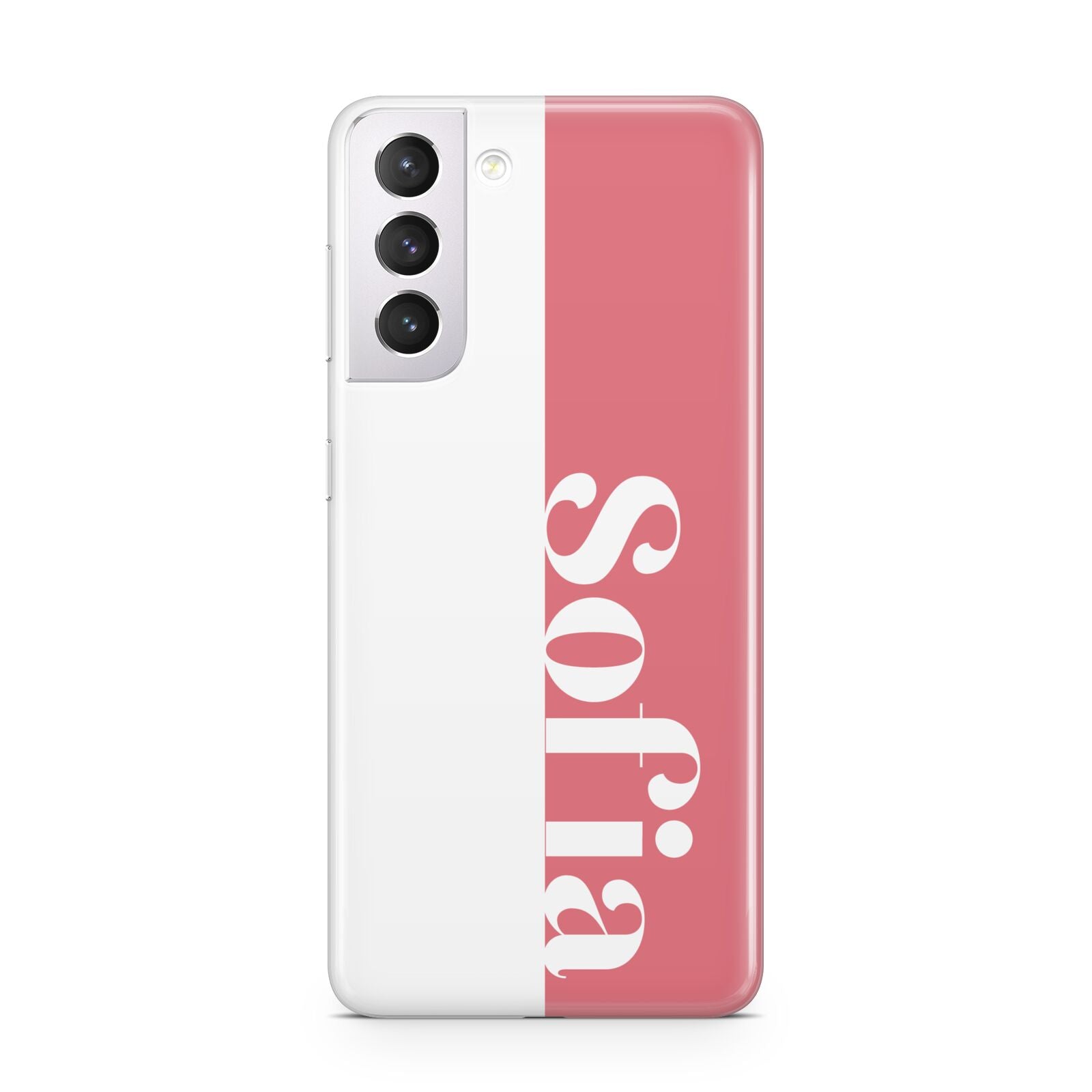 Pink White Personalised Samsung S21 Case