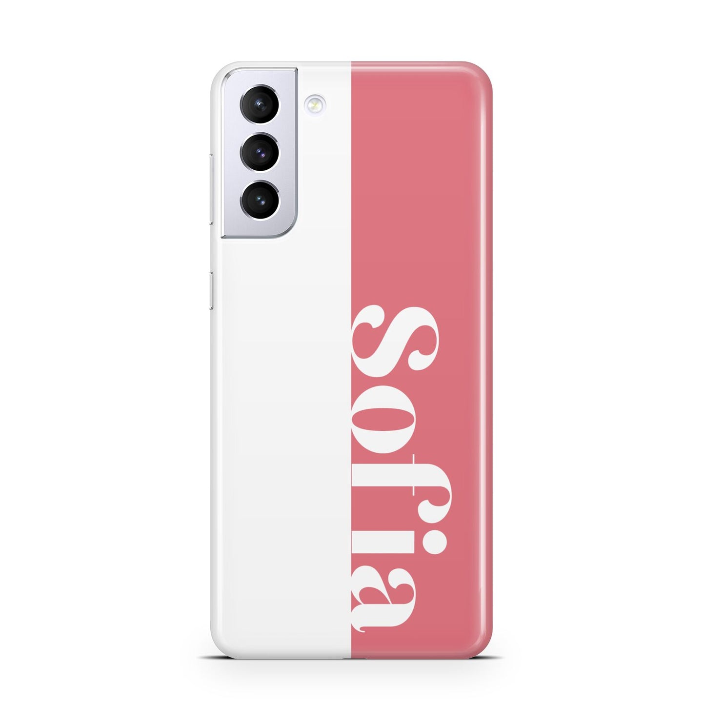 Pink White Personalised Samsung S21 Plus Case