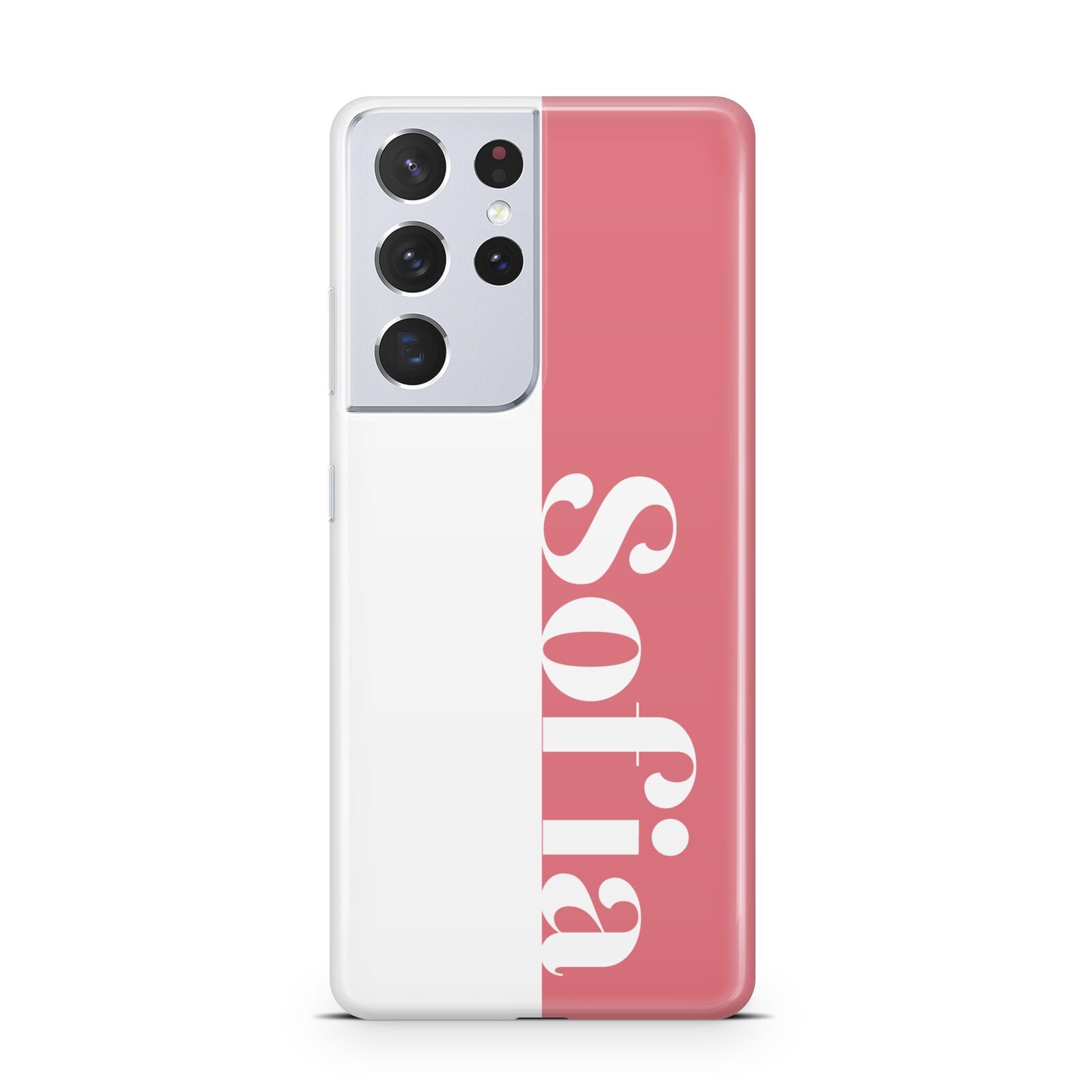 Pink White Personalised Samsung S21 Ultra Case