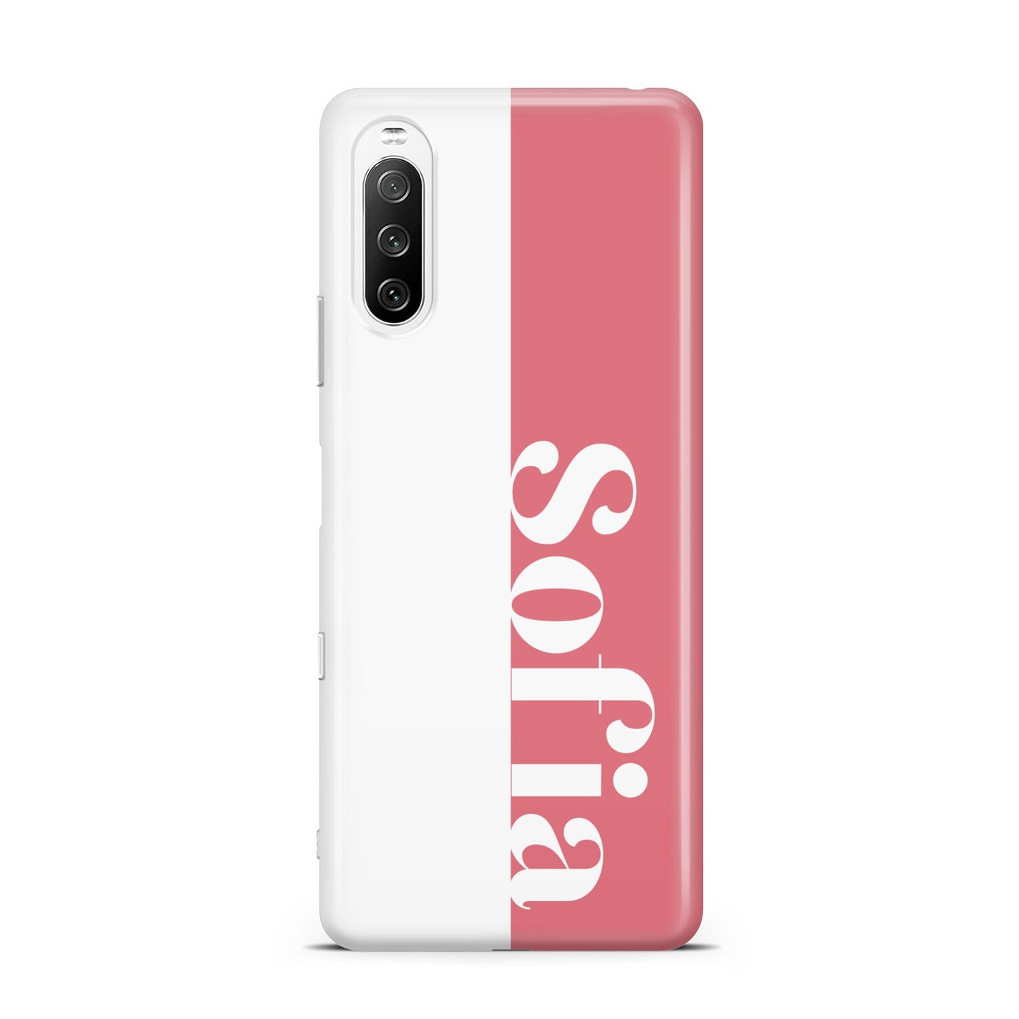 Pink White Personalised Sony Xperia 10 III Case