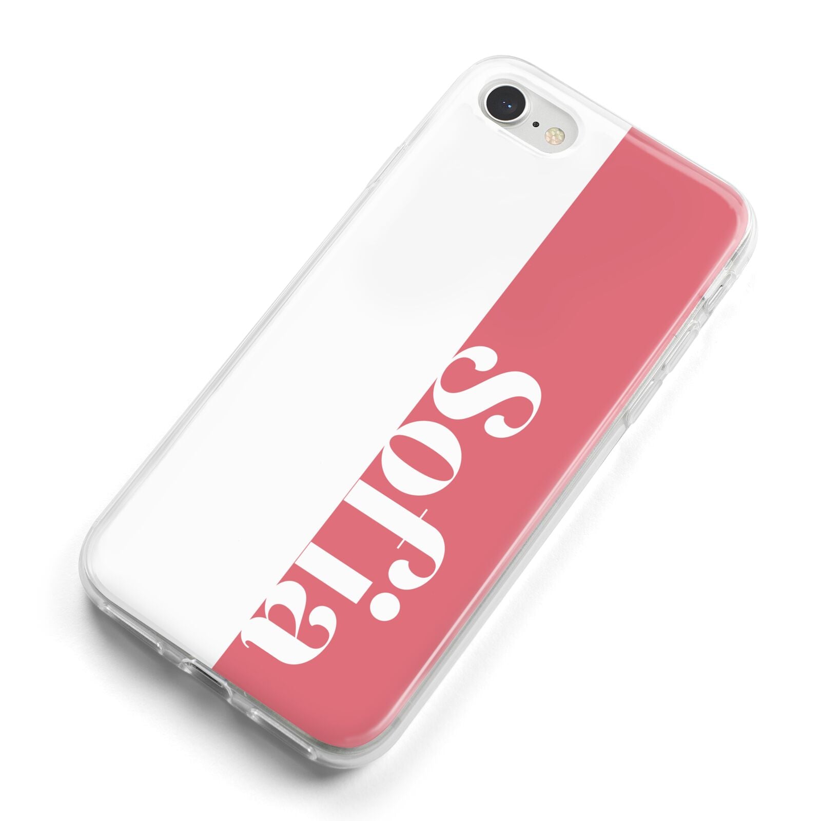 Pink White Personalised iPhone 8 Bumper Case on Silver iPhone Alternative Image