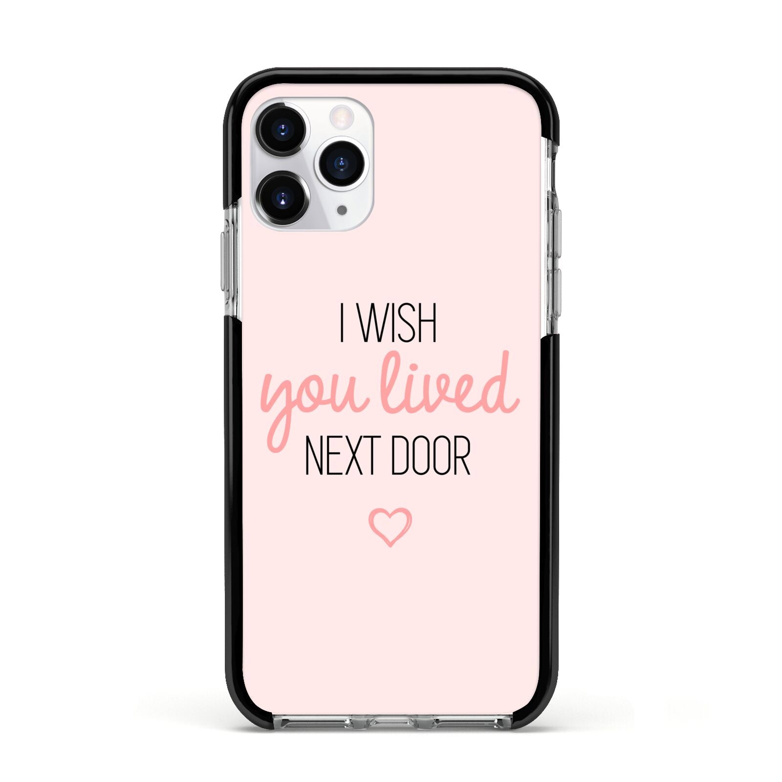 Pink Wish You Were Here Apple iPhone 11 Pro in Silver with Black Impact Case