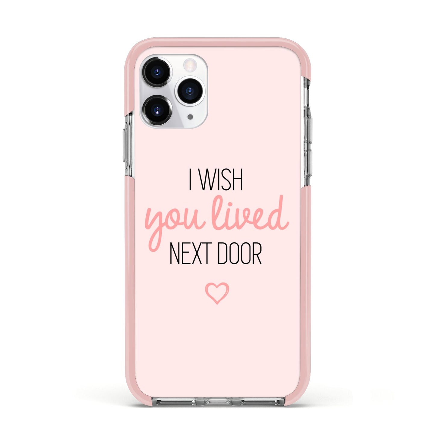 Pink Wish You Were Here Apple iPhone 11 Pro in Silver with Pink Impact Case