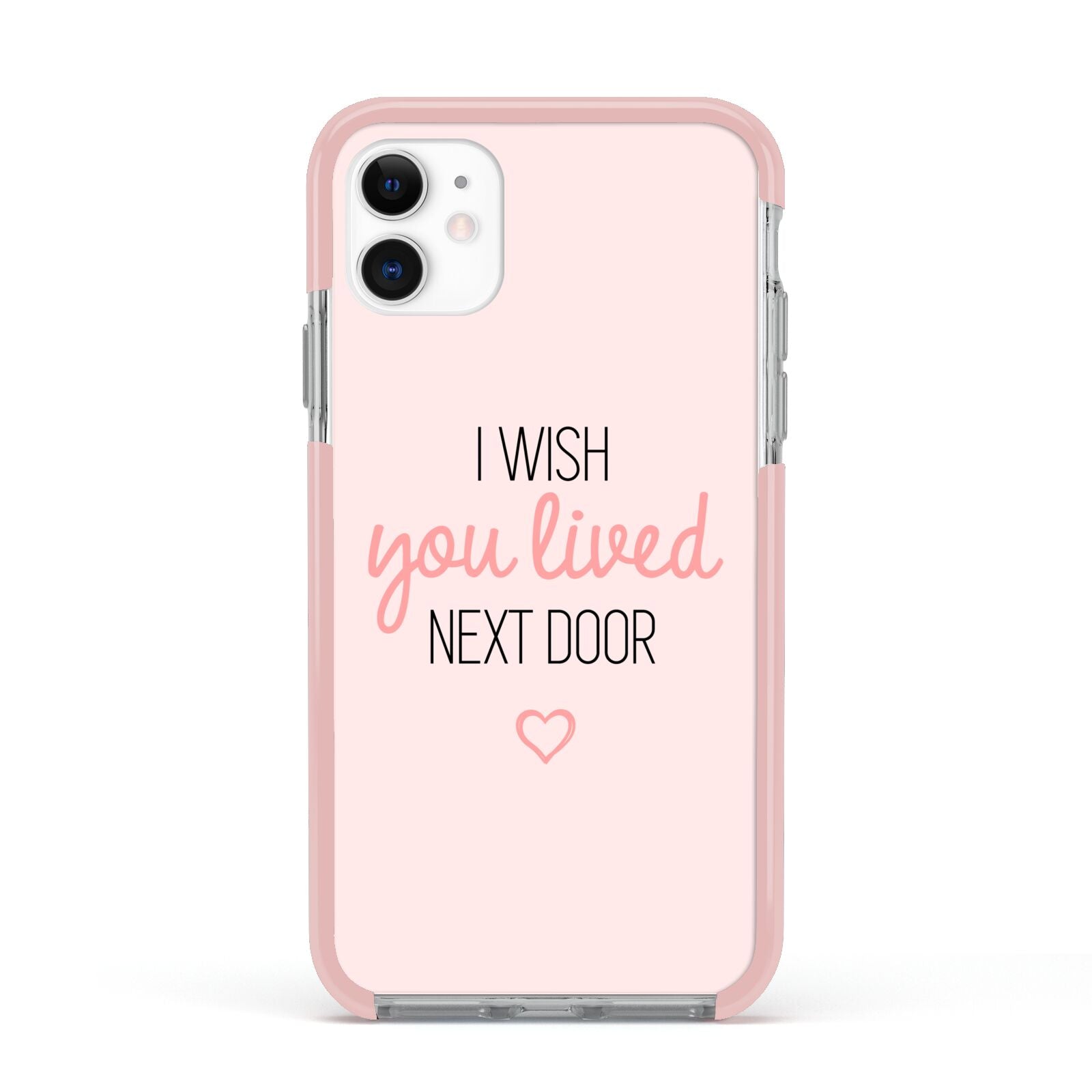 Pink Wish You Were Here Apple iPhone 11 in White with Pink Impact Case