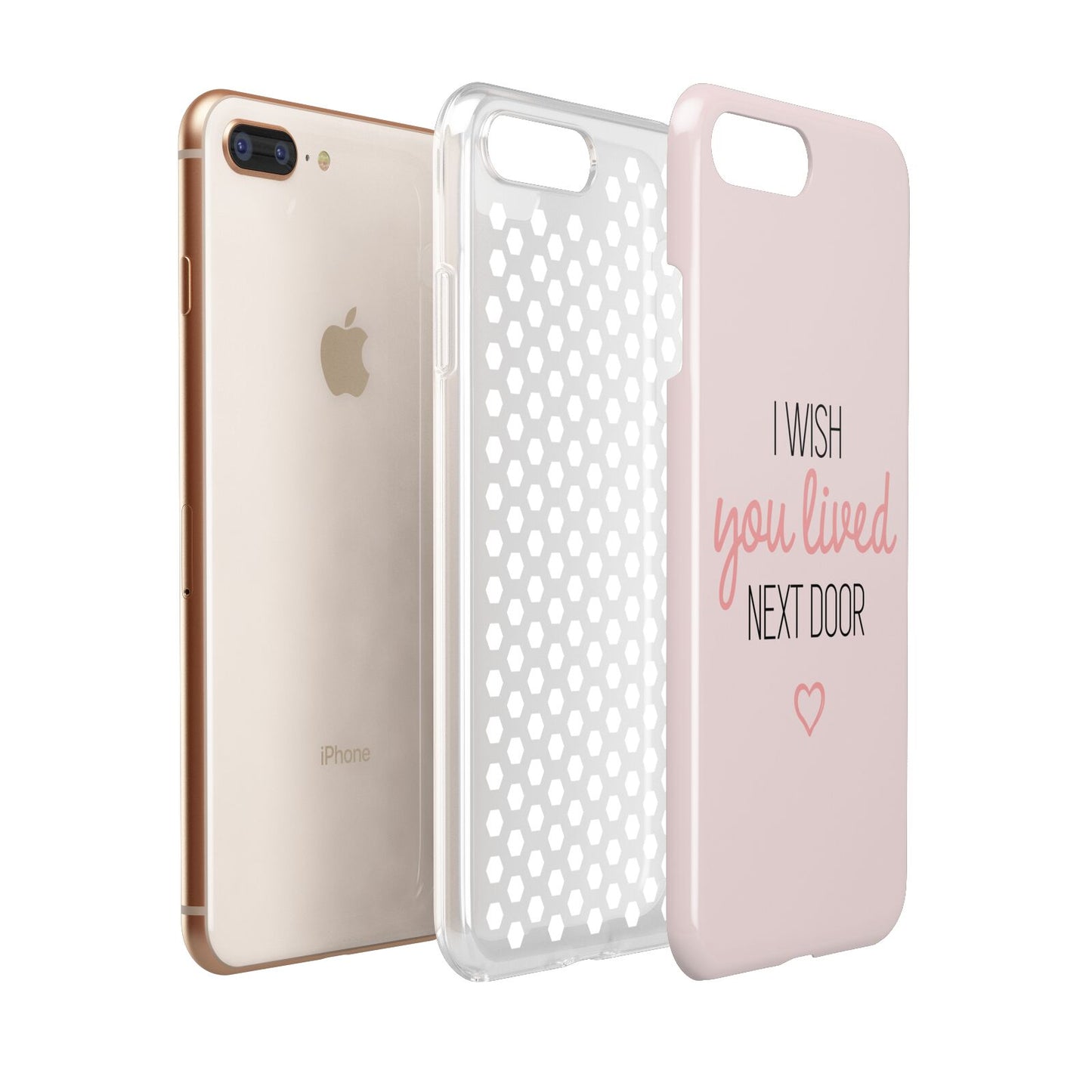 Pink Wish You Were Here Apple iPhone 7 8 Plus 3D Tough Case Expanded View