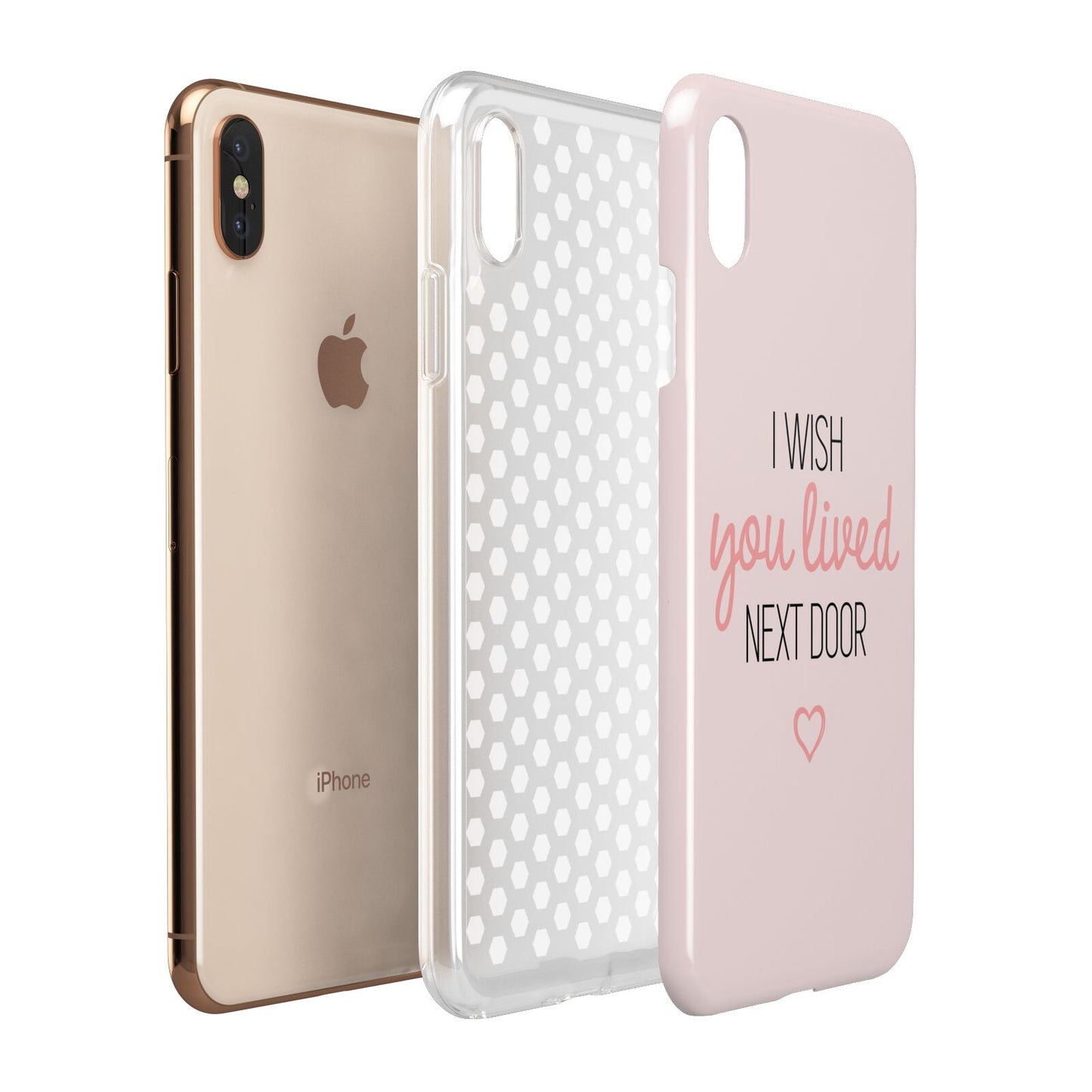 Pink Wish You Were Here Apple iPhone Xs Max 3D Tough Case Expanded View