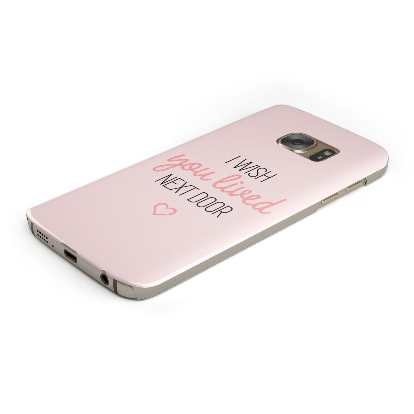 Pink Wish You Were Here Protective Samsung Galaxy Case Angled Image