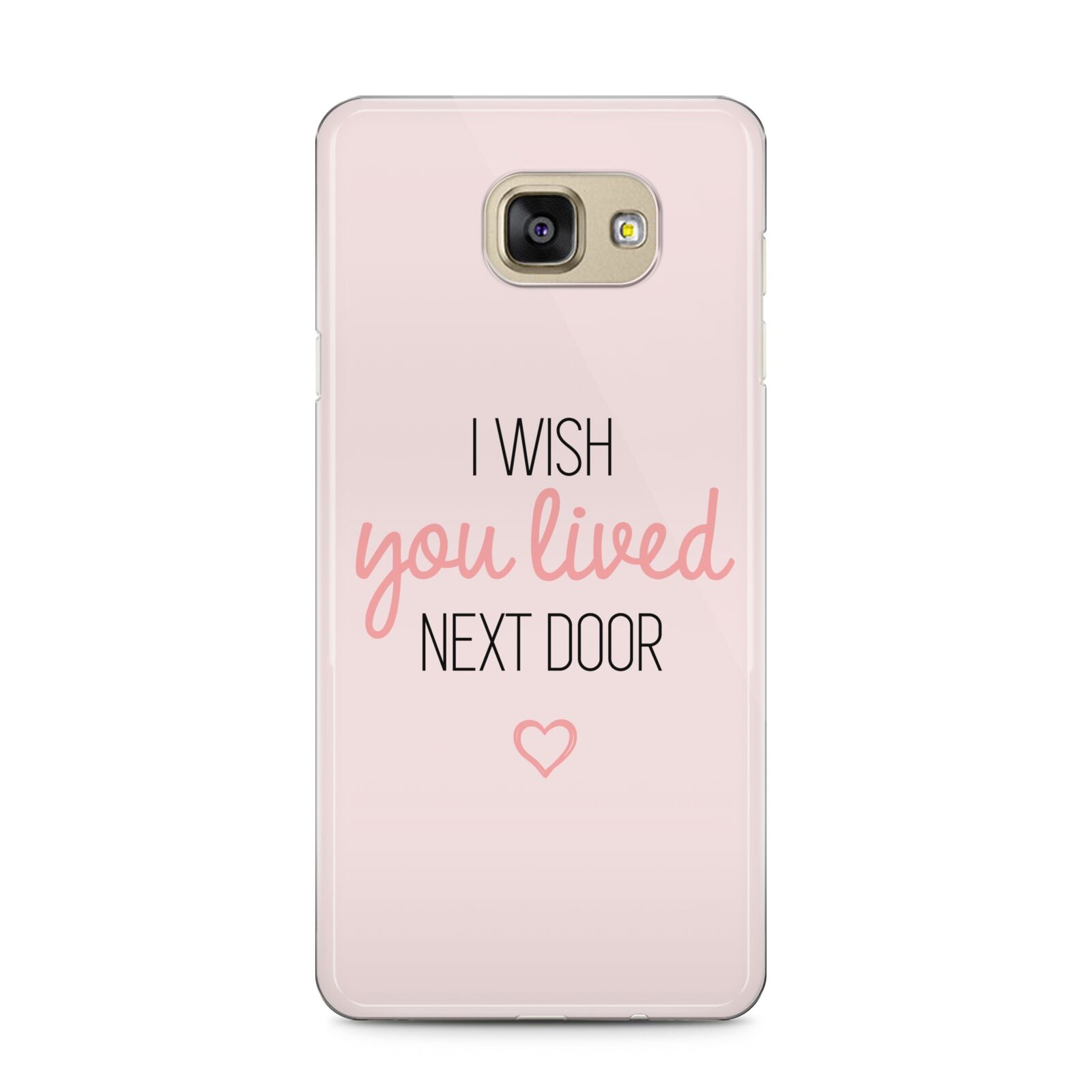 Pink Wish You Were Here Samsung Galaxy A5 2016 Case on gold phone