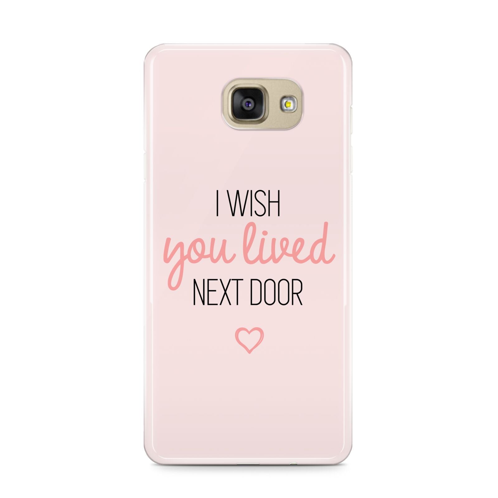 Pink Wish You Were Here Samsung Galaxy A9 2016 Case on gold phone