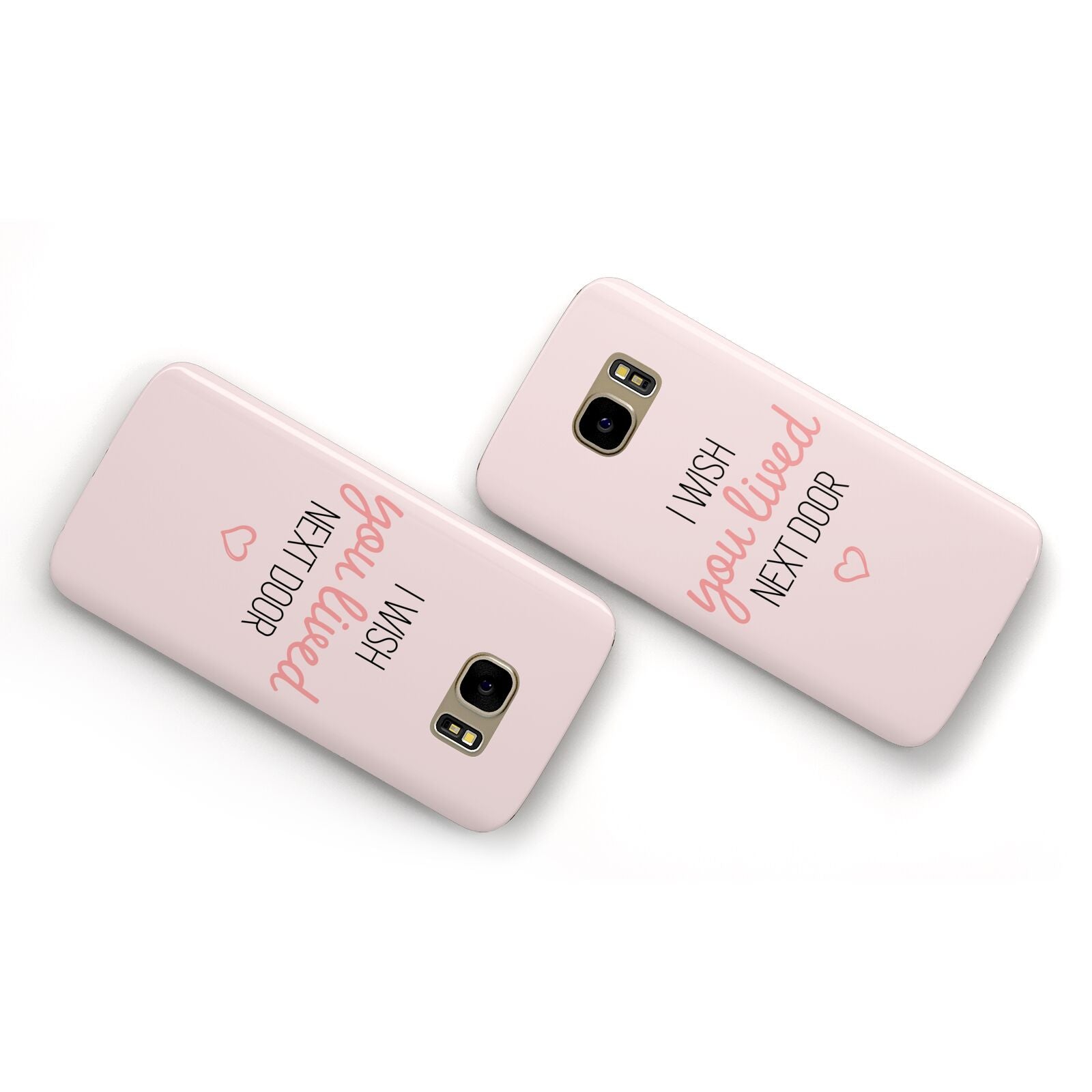 Pink Wish You Were Here Samsung Galaxy Case Flat Overview