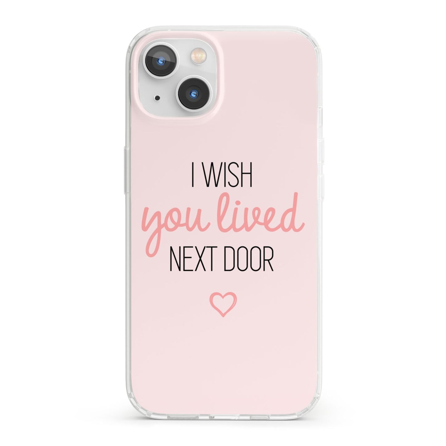 Pink Wish You Were Here iPhone 13 Clear Bumper Case