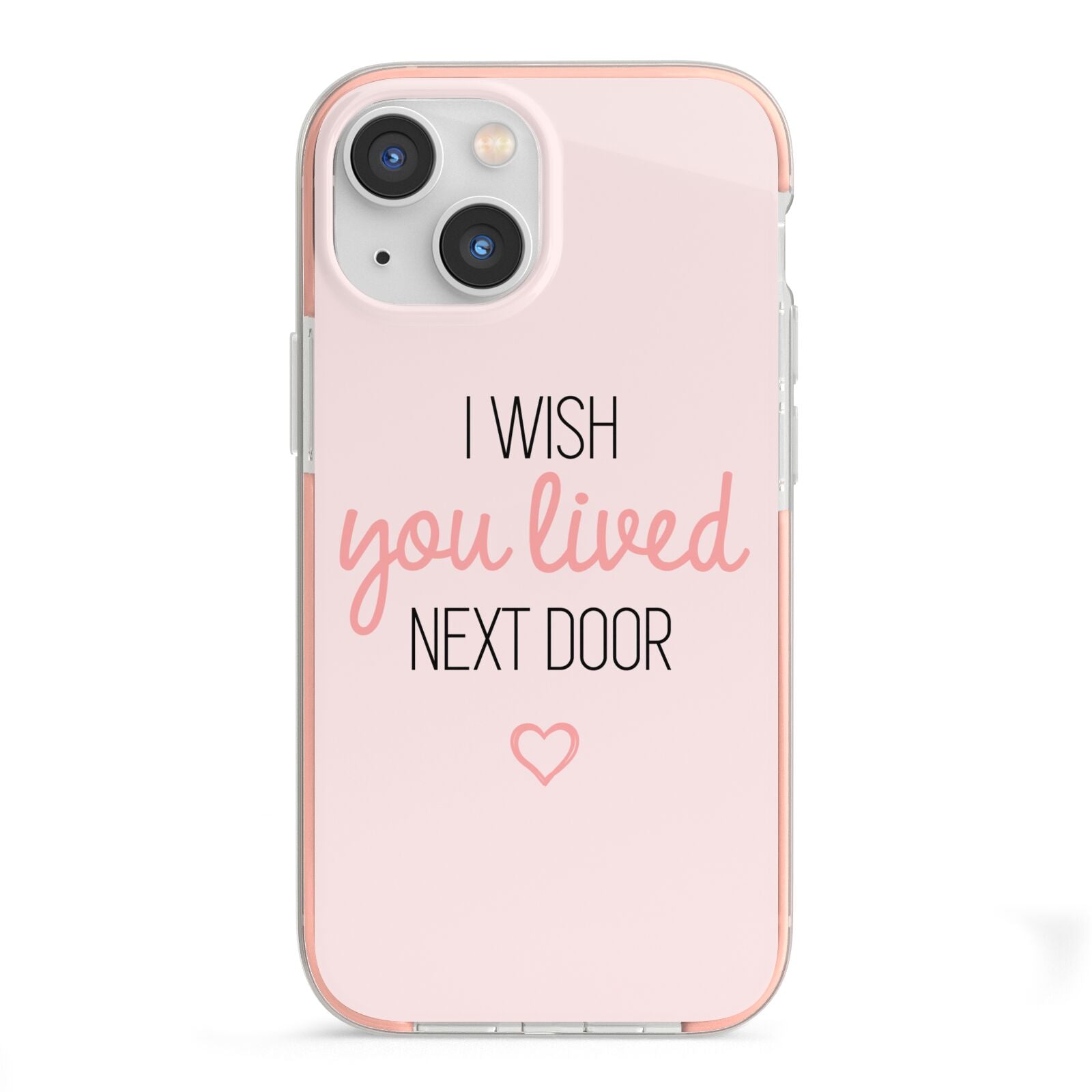 Pink Wish You Were Here iPhone 13 Mini TPU Impact Case with Pink Edges