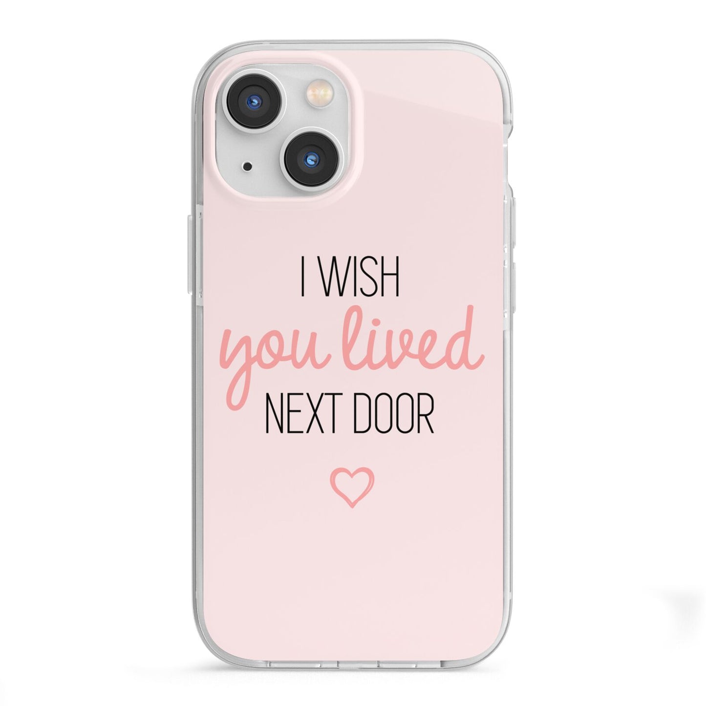 Pink Wish You Were Here iPhone 13 Mini TPU Impact Case with White Edges