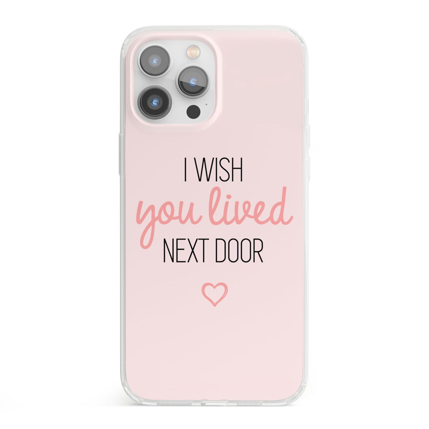 Pink Wish You Were Here iPhone 13 Pro Max Clear Bumper Case