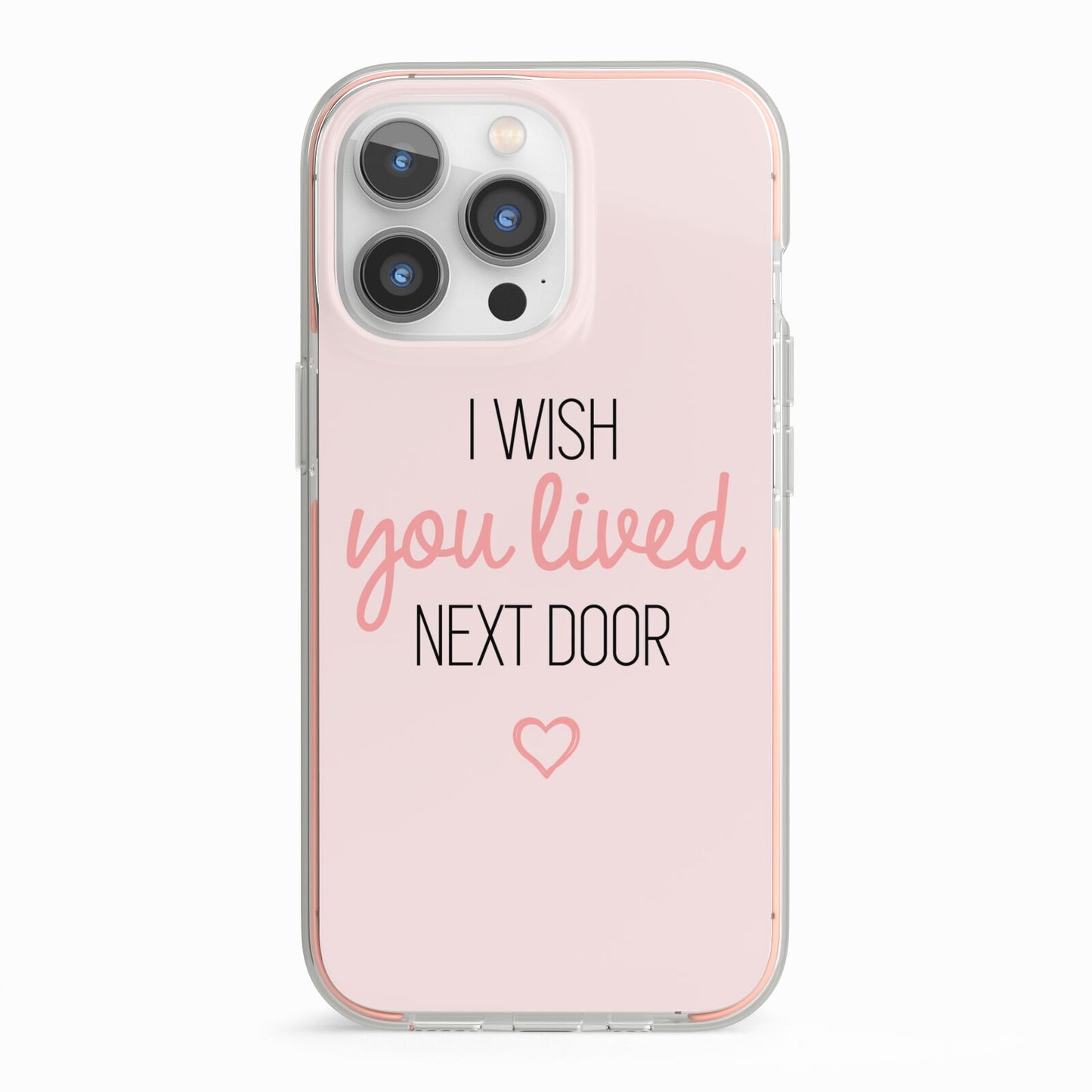 Pink Wish You Were Here iPhone 13 Pro TPU Impact Case with Pink Edges