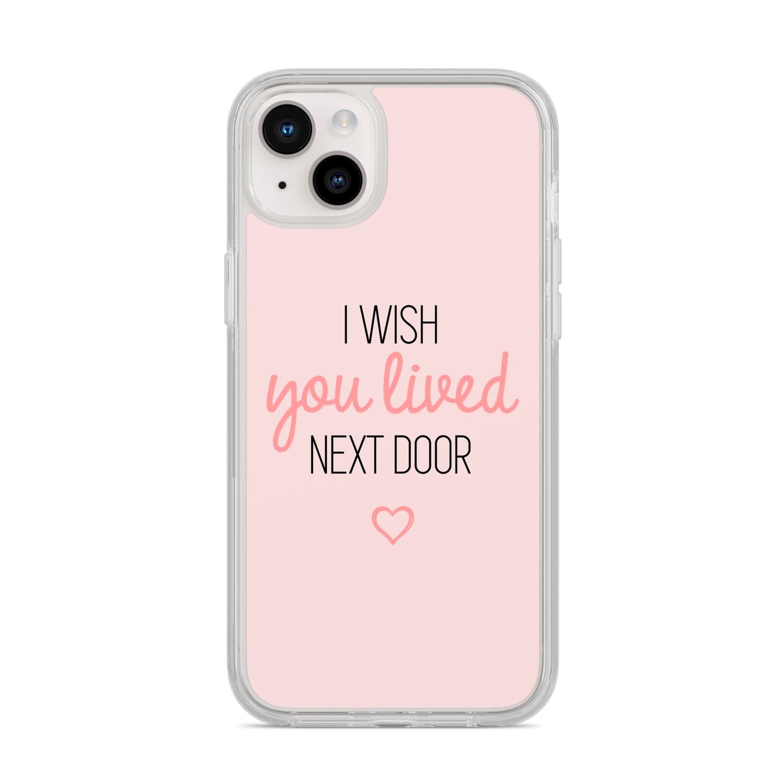 Pink Wish You Were Here iPhone 14 Plus Clear Tough Case Starlight