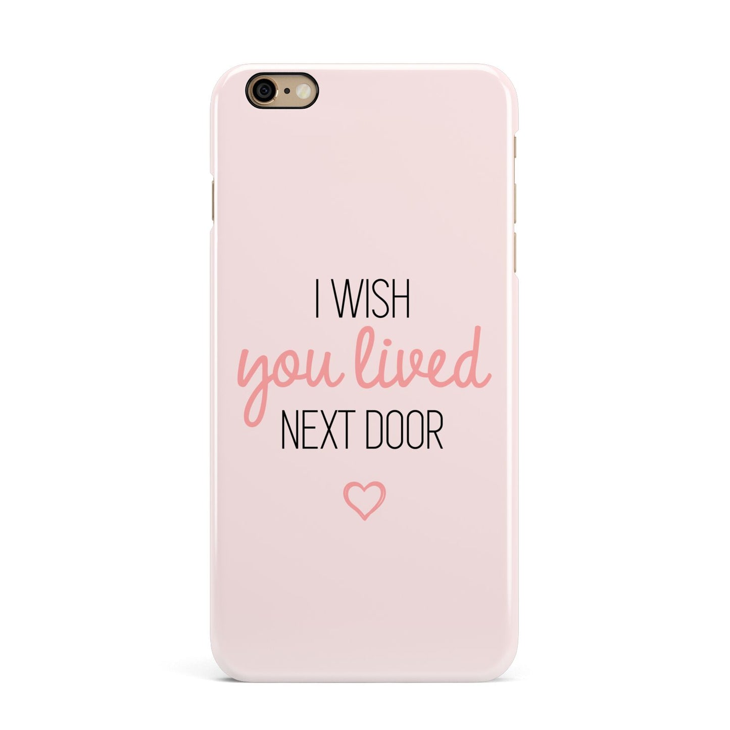 Pink Wish You Were Here iPhone 6 Plus 3D Snap Case on Gold Phone