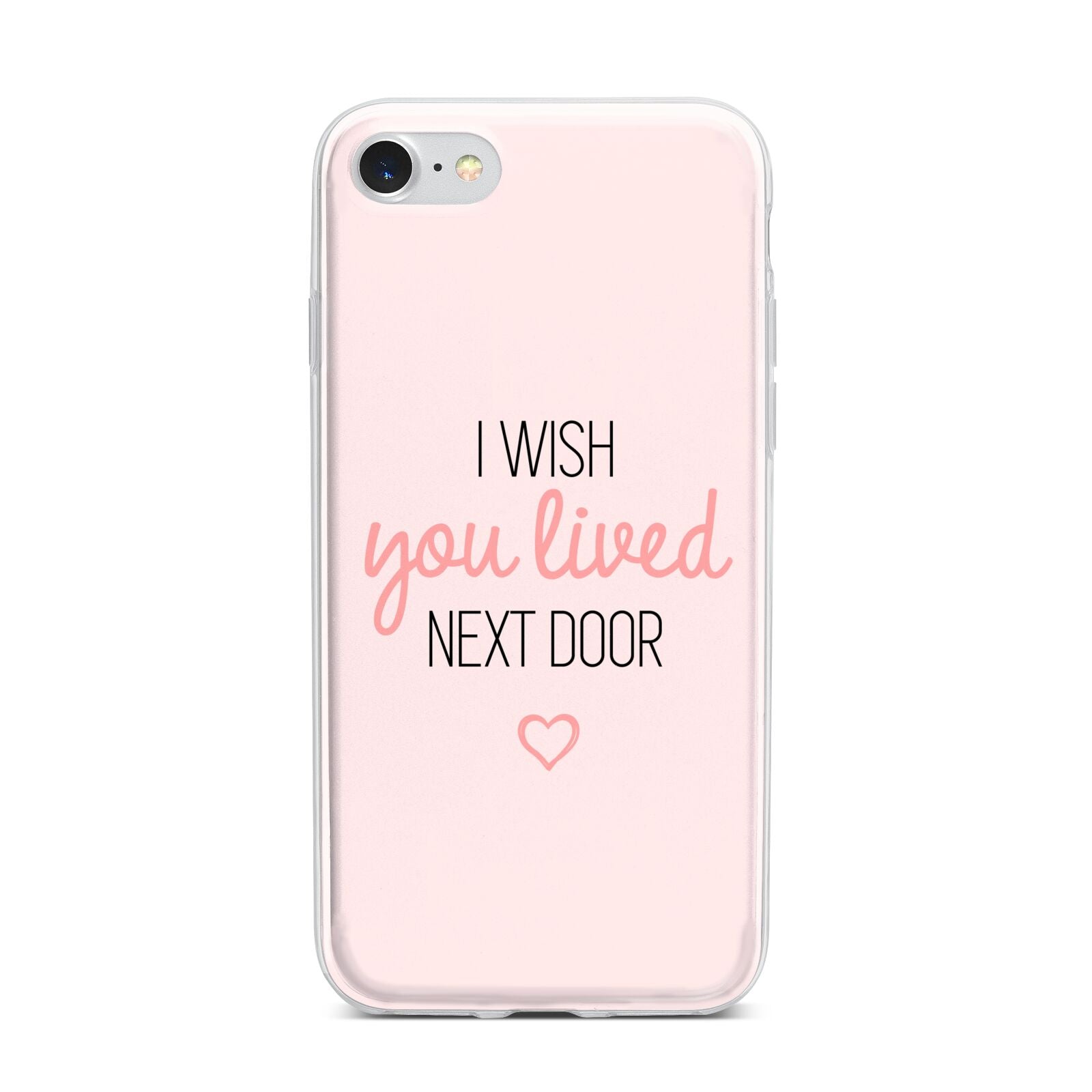 Pink Wish You Were Here iPhone 7 Bumper Case on Silver iPhone