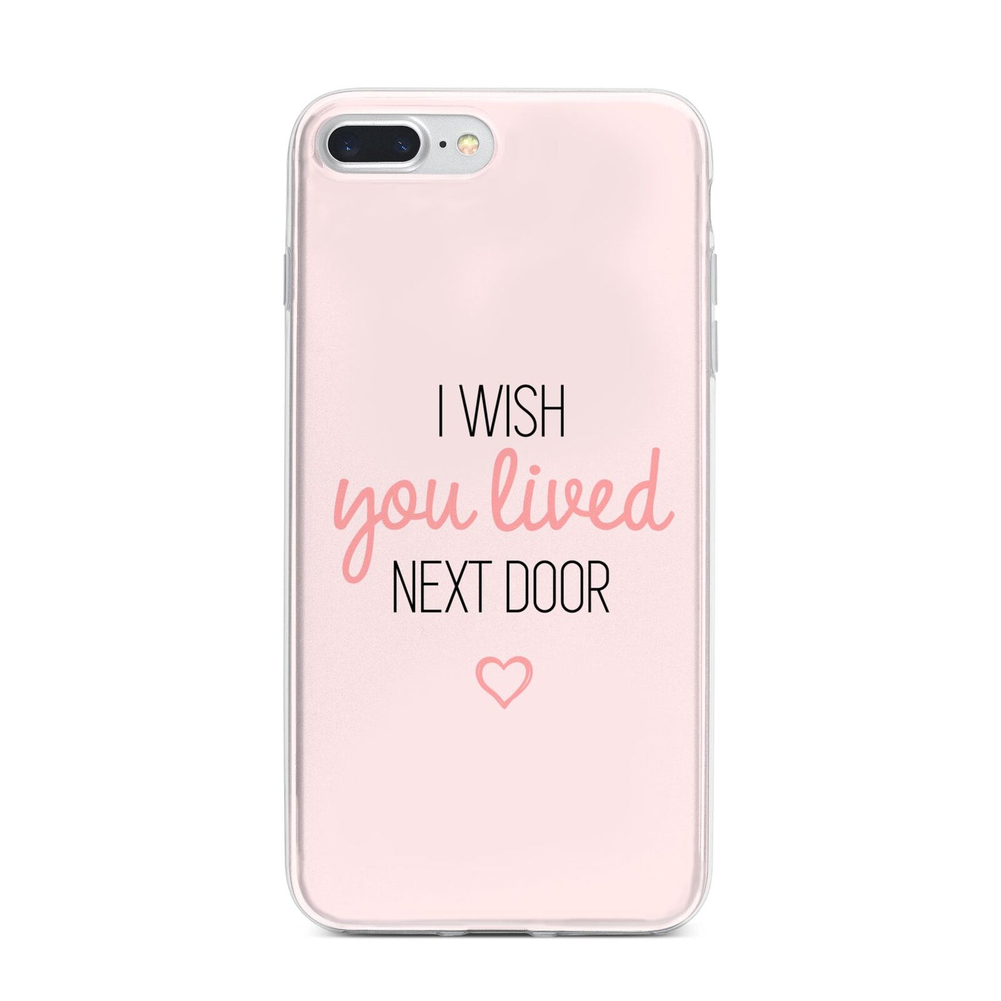 Pink Wish You Were Here iPhone 7 Plus Bumper Case on Silver iPhone