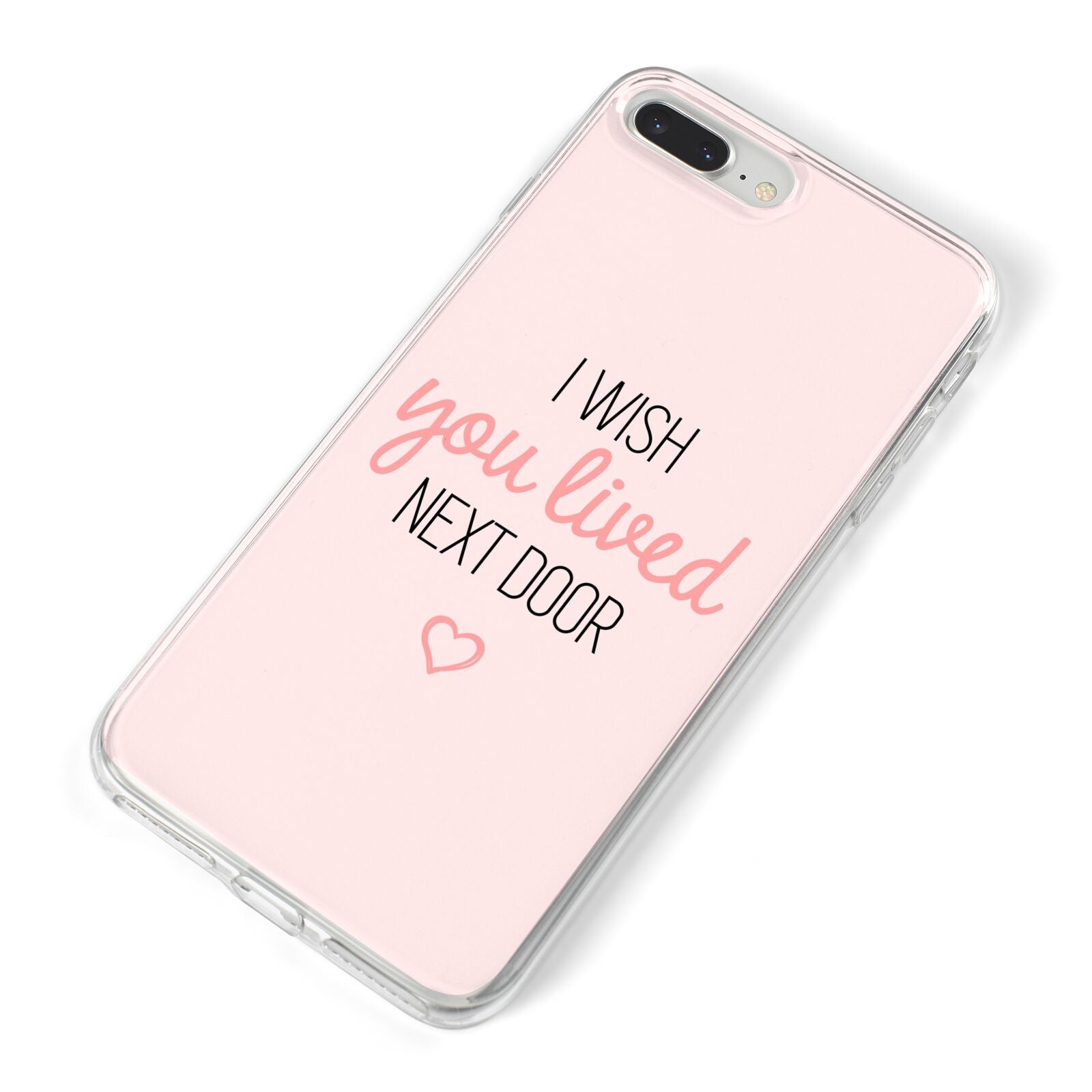 Pink Wish You Were Here iPhone 8 Plus Bumper Case on Silver iPhone Alternative Image