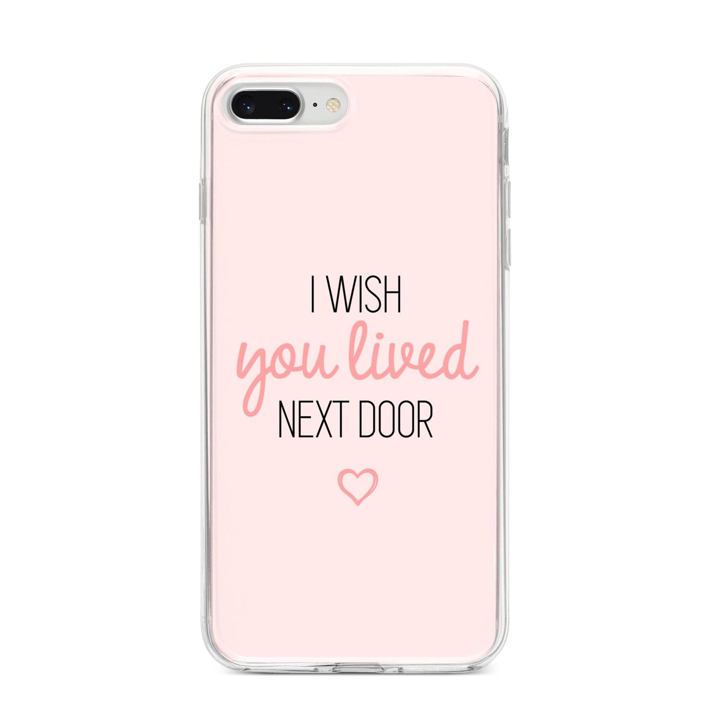 Pink Wish You Were Here iPhone 8 Plus Bumper Case on Silver iPhone