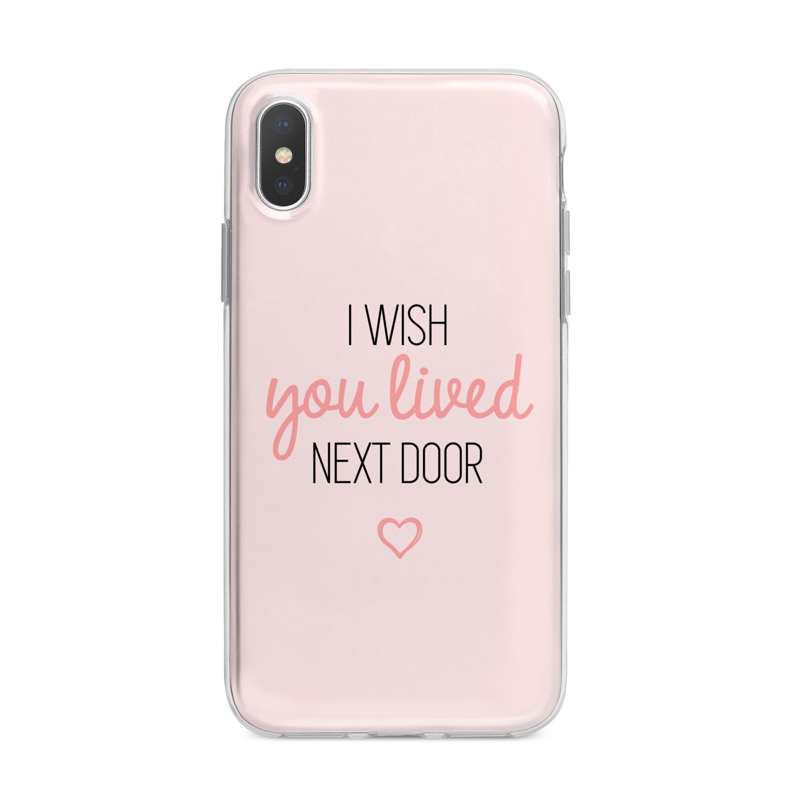 Pink Wish You Were Here iPhone X Bumper Case on Silver iPhone Alternative Image 1