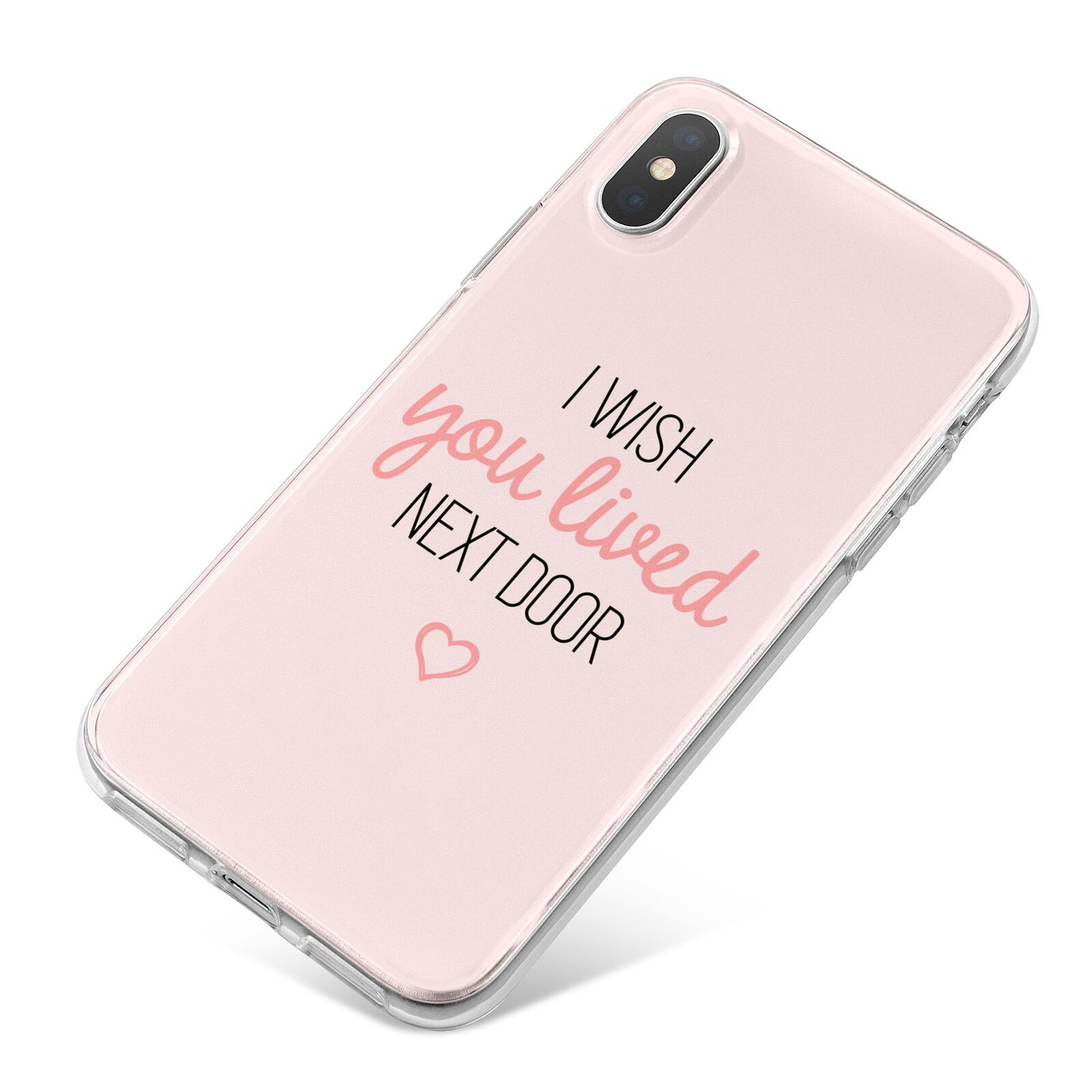 Pink Wish You Were Here iPhone X Bumper Case on Silver iPhone