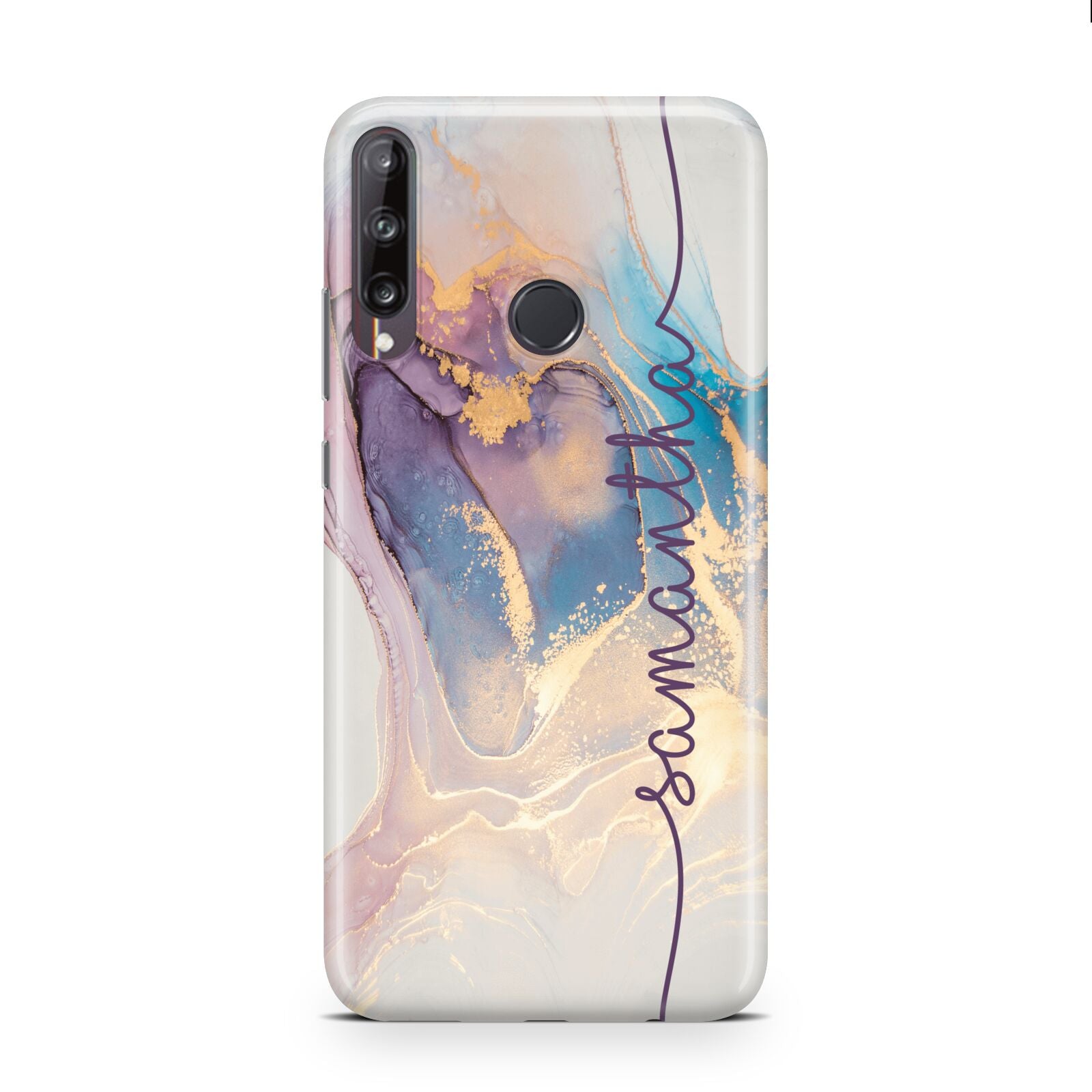 Pink and Blue Marble Huawei P40 Lite E Phone Case