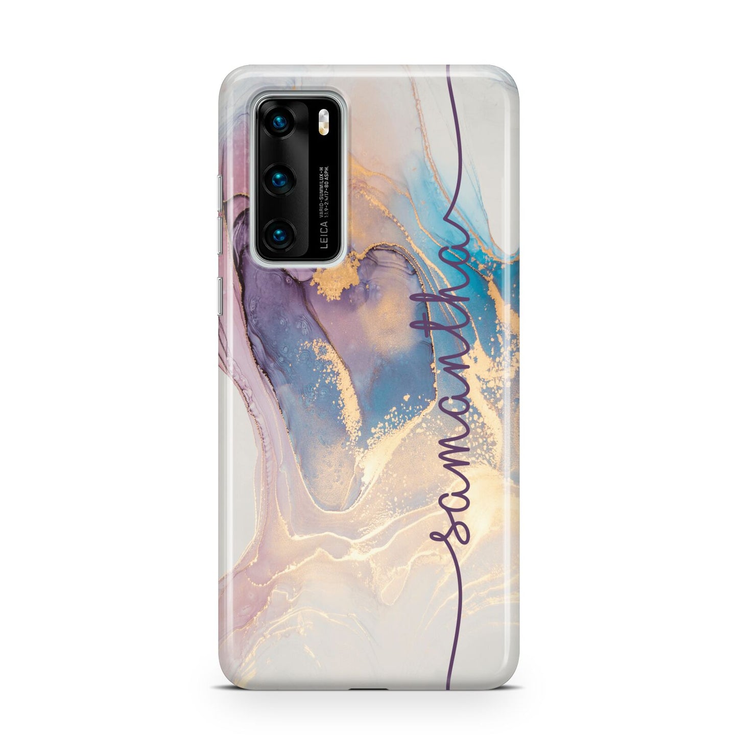 Pink and Blue Marble Huawei P40 Phone Case