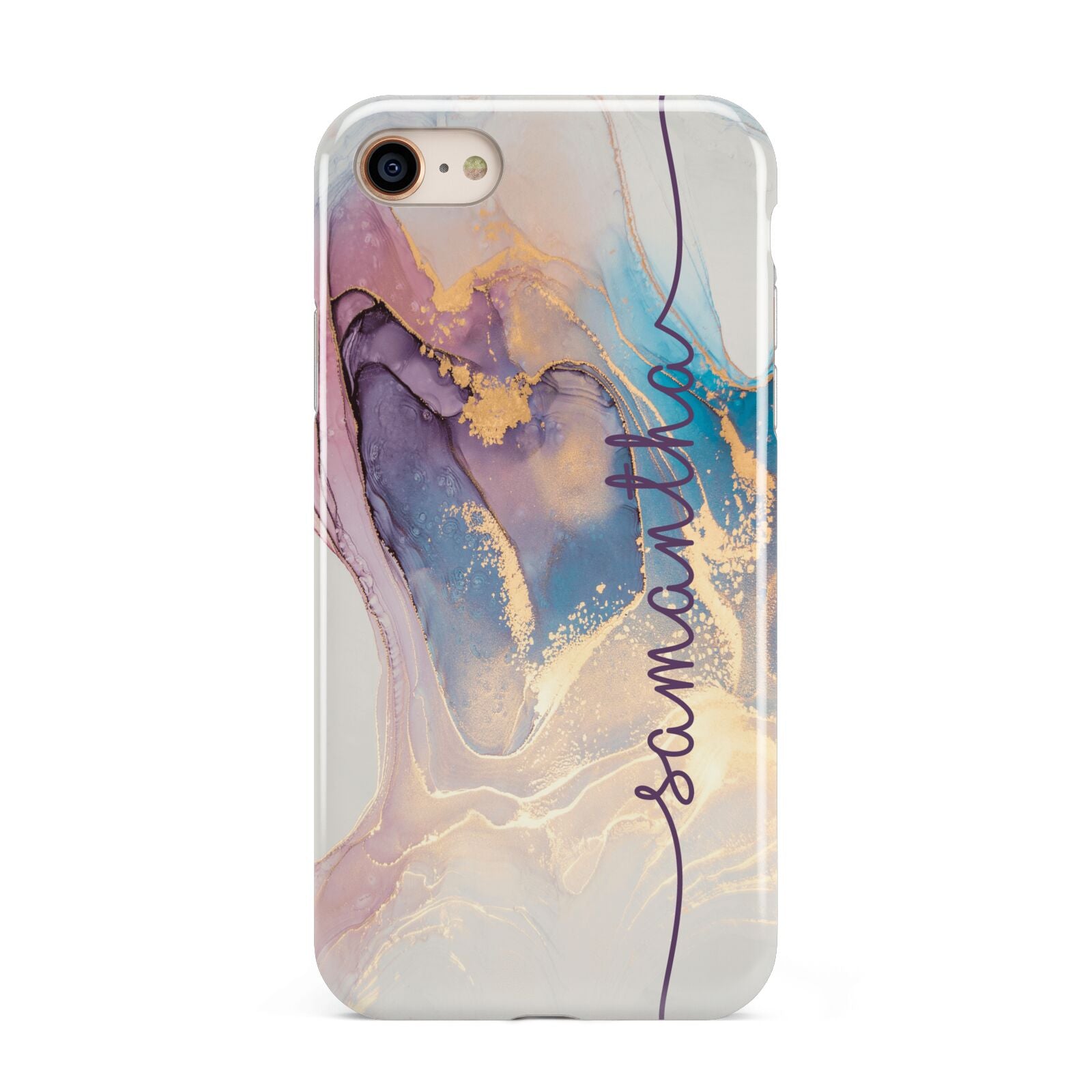 Pink and Blue Marble iPhone Case