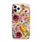 Pink and Mustard Floral Apple iPhone 11 Pro Max in Silver with Bumper Case