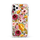 Pink and Mustard Floral Apple iPhone 11 Pro Max in Silver with White Impact Case