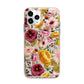 Pink and Mustard Floral Apple iPhone 11 Pro in Silver with Bumper Case