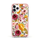 Pink and Mustard Floral Apple iPhone 11 Pro in Silver with Pink Impact Case