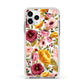 Pink and Mustard Floral Apple iPhone 11 Pro in Silver with White Impact Case