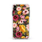 Pink and Mustard Floral Apple iPhone Xs Max Impact Case White Edge on Black Phone