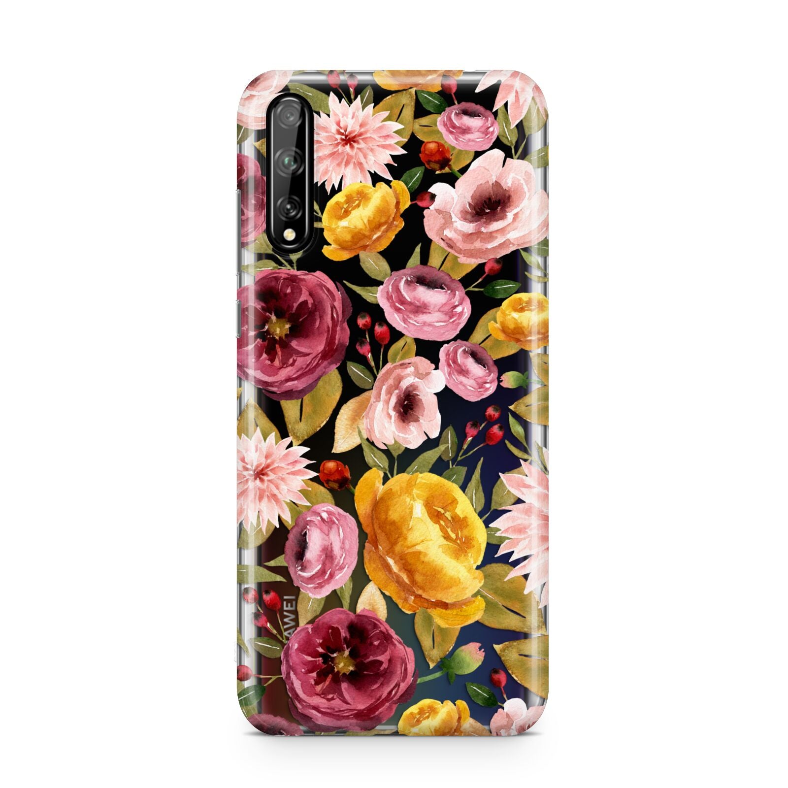 Pink and Mustard Floral Huawei Enjoy 10s Phone Case