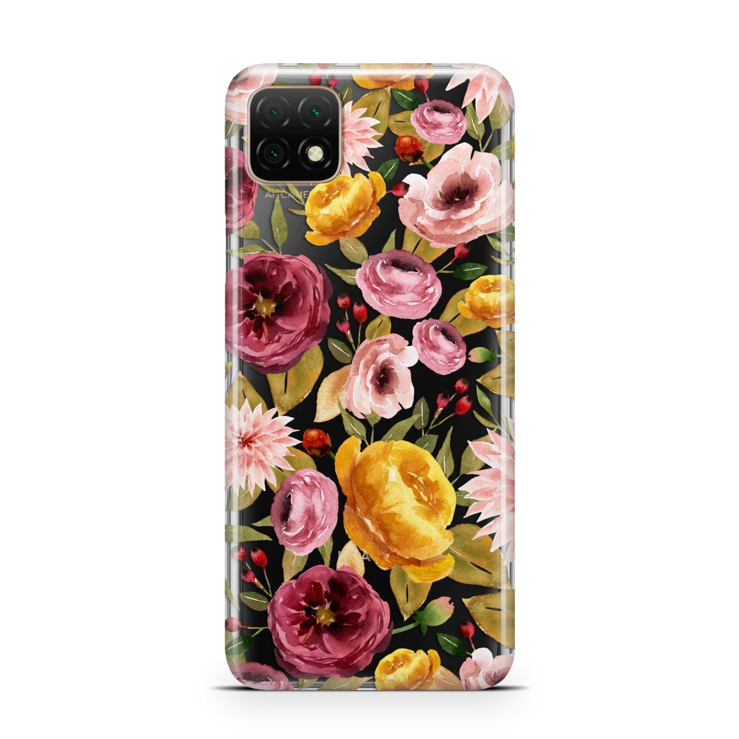 Pink and Mustard Floral Huawei Enjoy 20 Phone Case